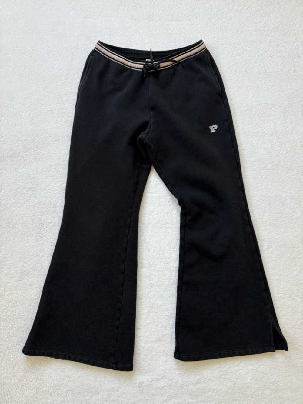 Y2K PINK Victoria's Secret Black Flared Sweatpants
